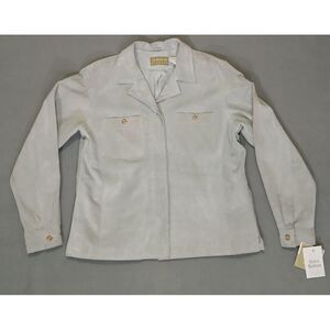 NEW Vtg Liz Claiborne Women Size 14‎ moss green suede shirt jacket shacket